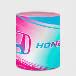 Кружка 3D Honda neon gradient style: надпись и символ, цвет: 3D-белый + розовый — фото 2