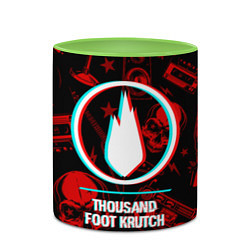 Кружка 3D Thousand Foot Krutch rock glitch, цвет: 3D-белый + светло-зеленый — фото 2