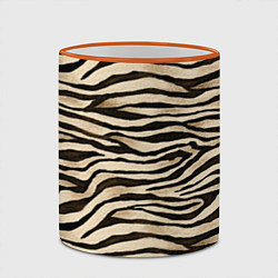 Кружка 3D Шкура зебры и белого тигра, цвет: 3D-оранжевый кант — фото 2