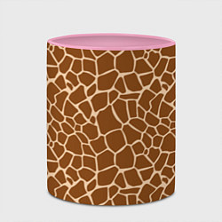 Кружка 3D Пятнистая шкура жирафа, цвет: 3D-белый + розовый — фото 2