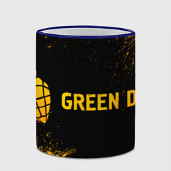 Кружка 3D Green Day - gold gradient: надпись и символ, цвет: 3D-синий кант — фото 2