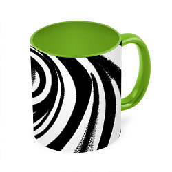 Кружка 3D Черно-белая воронка, цвет: 3D-белый + светло-зеленый