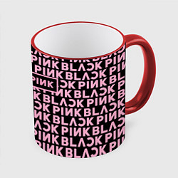 Кружка 3D Blackpink - pink text, цвет: 3D-красный кант