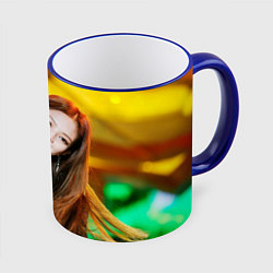 Кружка 3D Blackpink Jennie Kim, цвет: 3D-синий кант