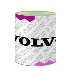 Кружка 3D Volvo pro racing: надпись и символ, цвет: 3D-светло-зеленый кант — фото 2