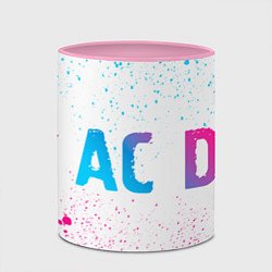 Кружка 3D AC DC neon gradient style: надпись и символ, цвет: 3D-белый + розовый — фото 2