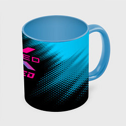 Кружка 3D Exeed - neon gradient, цвет: 3D-белый + небесно-голубой