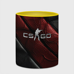 Кружка 3D CS GO dark red texture, цвет: 3D-белый + желтый — фото 2