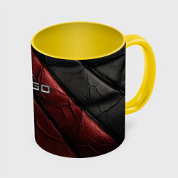 Кружка 3D CS GO dark red texture, цвет: 3D-белый + желтый