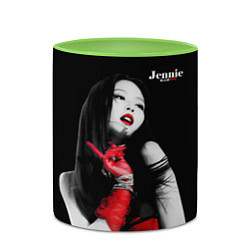 Кружка 3D Blackpink Jennie Red dress, цвет: 3D-белый + светло-зеленый — фото 2