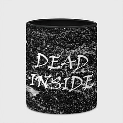 Кружка 3D Dead Inside надпись и брызги, цвет: 3D-белый + черный — фото 2