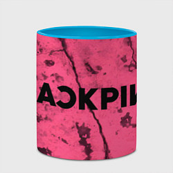 Кружка 3D Логотип Blackpink, цвет: 3D-белый + небесно-голубой — фото 2