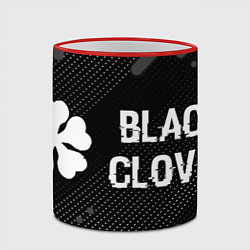 Кружка 3D Black Clover glitch на темном фоне: надпись и симв, цвет: 3D-красный кант — фото 2