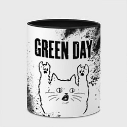 Кружка 3D Green Day рок кот на светлом фоне, цвет: 3D-белый + черный — фото 2