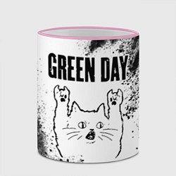Кружка 3D Green Day рок кот на светлом фоне, цвет: 3D-розовый кант — фото 2