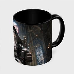 Кружка 3D Монашка 2b от нейросети, цвет: 3D-белый + черный