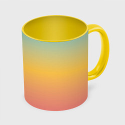 Кружка 3D Градиент Персиковый закат, цвет: 3D-белый + желтый