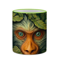Кружка 3D Обезьяна в джунглях, цвет: 3D-светло-зеленый кант — фото 2