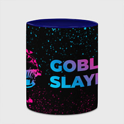 Кружка 3D Goblin Slayer - neon gradient: надпись и символ, цвет: 3D-белый + синий — фото 2