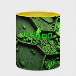 Кружка 3D CSGO green abstract, цвет: 3D-белый + желтый — фото 2