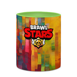 Кружка 3D Brawl Stars Logo Color, цвет: 3D-белый + светло-зеленый — фото 2