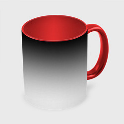 Кружка 3D Black and white gradient, цвет: 3D-белый + красный