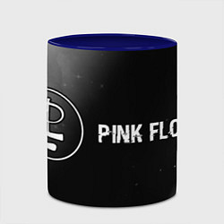 Кружка 3D Pink Floyd glitch на темном фоне: надпись и символ, цвет: 3D-белый + синий — фото 2
