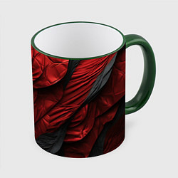 Кружка 3D Red black texture, цвет: 3D-зеленый кант