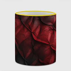 Кружка 3D Black red texture, цвет: 3D-желтый кант — фото 2