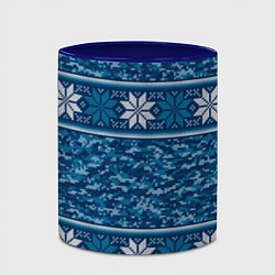 Кружка 3D Камуфляжный свитер - алатырь, цвет: 3D-белый + синий — фото 2