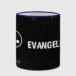 Кружка 3D Evangelion glitch на темном фоне: надпись и символ, цвет: 3D-синий кант — фото 2
