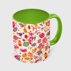 Кружка 3D Морской пляж, цвет: 3D-белый + светло-зеленый