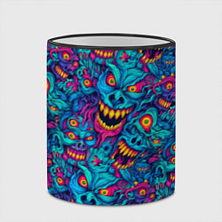 Кружка 3D Неоновые монстры - graffiti art style pattern, цвет: 3D-черный кант — фото 2