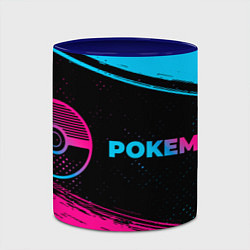 Кружка 3D Pokemon - neon gradient: надпись и символ, цвет: 3D-белый + синий — фото 2