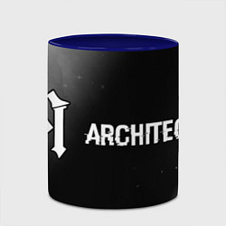 Кружка 3D Architects glitch на темном фоне: надпись и символ, цвет: 3D-белый + синий — фото 2