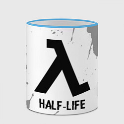 Кружка 3D Half-Life glitch на светлом фоне, цвет: 3D-небесно-голубой кант — фото 2