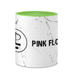 Кружка 3D Pink Floyd glitch на светлом фоне: надпись и симво, цвет: 3D-белый + светло-зеленый — фото 2