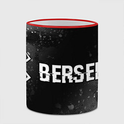 Кружка 3D Berserk glitch на темном фоне: надпись и символ, цвет: 3D-красный кант — фото 2