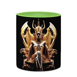 Кружка 3D Египтянка на золотом троне, цвет: 3D-белый + светло-зеленый — фото 2