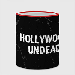 Кружка 3D Hollywood Undead glitch на темном фоне: надпись и, цвет: 3D-красный кант — фото 2