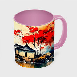 Кружка 3D Краски природы, цвет: 3D-белый + розовый