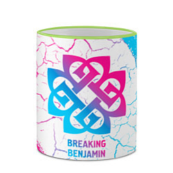 Кружка 3D Breaking Benjamin neon gradient style, цвет: 3D-светло-зеленый кант — фото 2