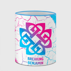 Кружка 3D Breaking Benjamin neon gradient style, цвет: 3D-небесно-голубой кант — фото 2