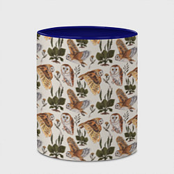 Кружка 3D Совы и подорожник, цвет: 3D-белый + синий — фото 2