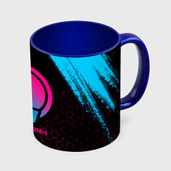 Кружка 3D League of Legends - neon gradient, цвет: 3D-белый + синий