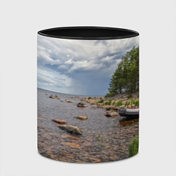 Кружка 3D Лодка на Ладоге, цвет: 3D-белый + черный — фото 2