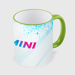 Кружка 3D Mini neon gradient style: надпись и символ, цвет: 3D-светло-зеленый кант