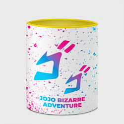 Кружка 3D JoJo Bizarre Adventure neon gradient style, цвет: 3D-белый + желтый — фото 2