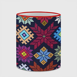 Кружка 3D Орнамент удмуртский, цвет: 3D-красный кант — фото 2