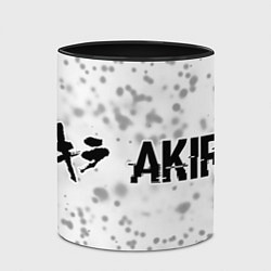 Кружка 3D Akira glitch на светлом фоне: надпись и символ, цвет: 3D-белый + черный — фото 2